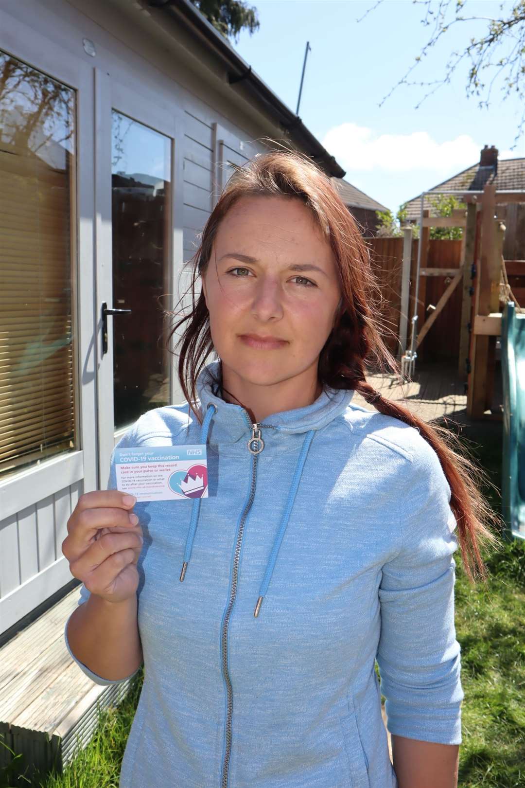 Worrying: Mum of two Nikki Webster has been fighting for her first Covid jab