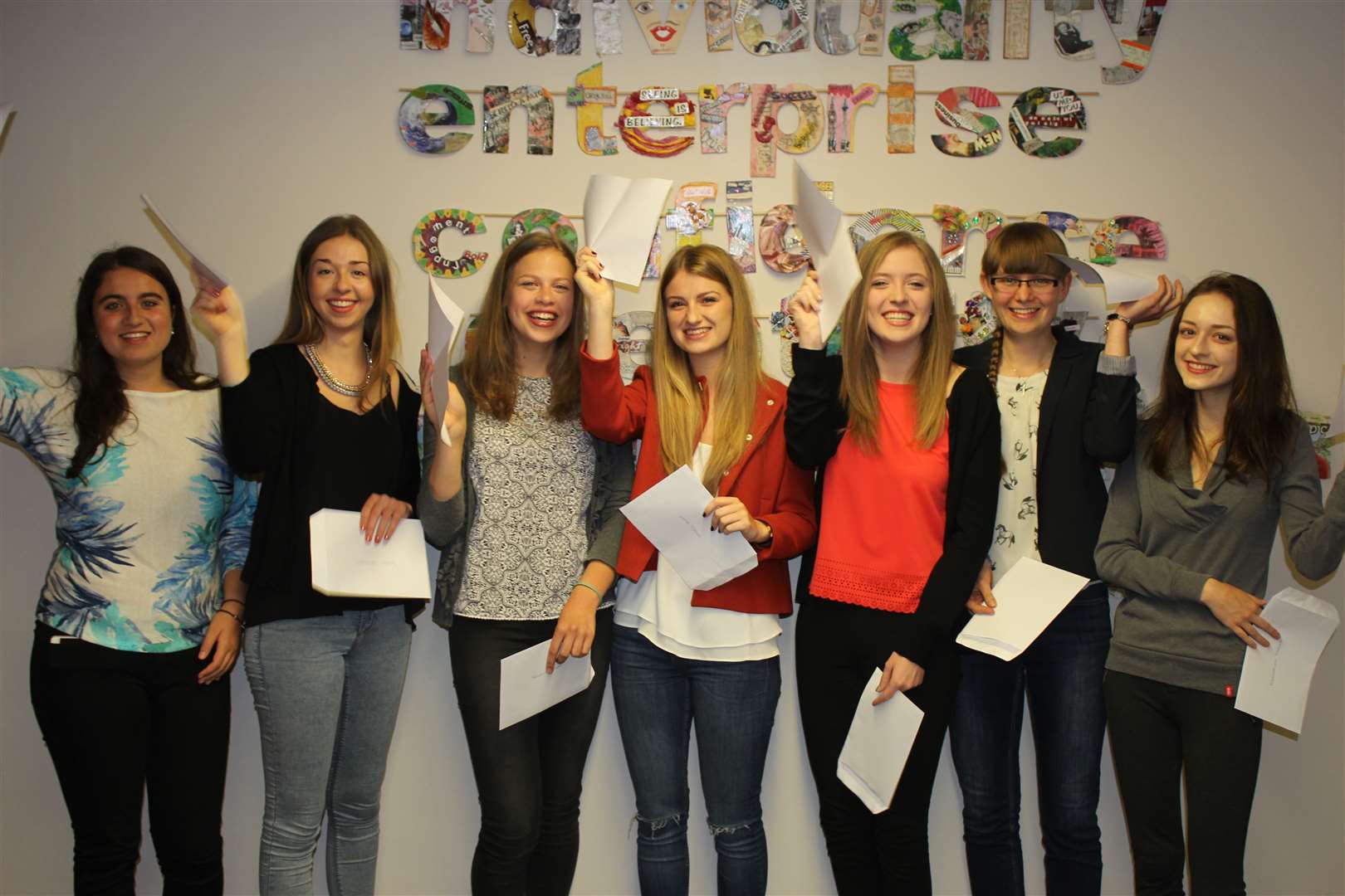 Invicta Grammar School pupils celebrate their results in Maidstone
