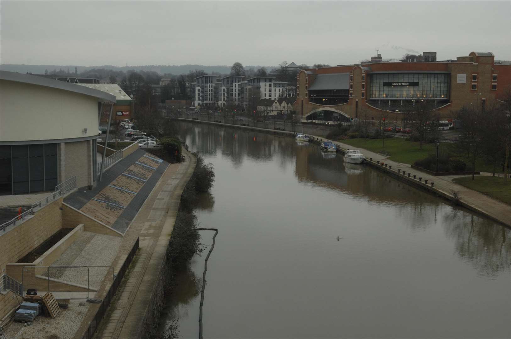 Police officers saved a man from the River Medway near Fairmeadow