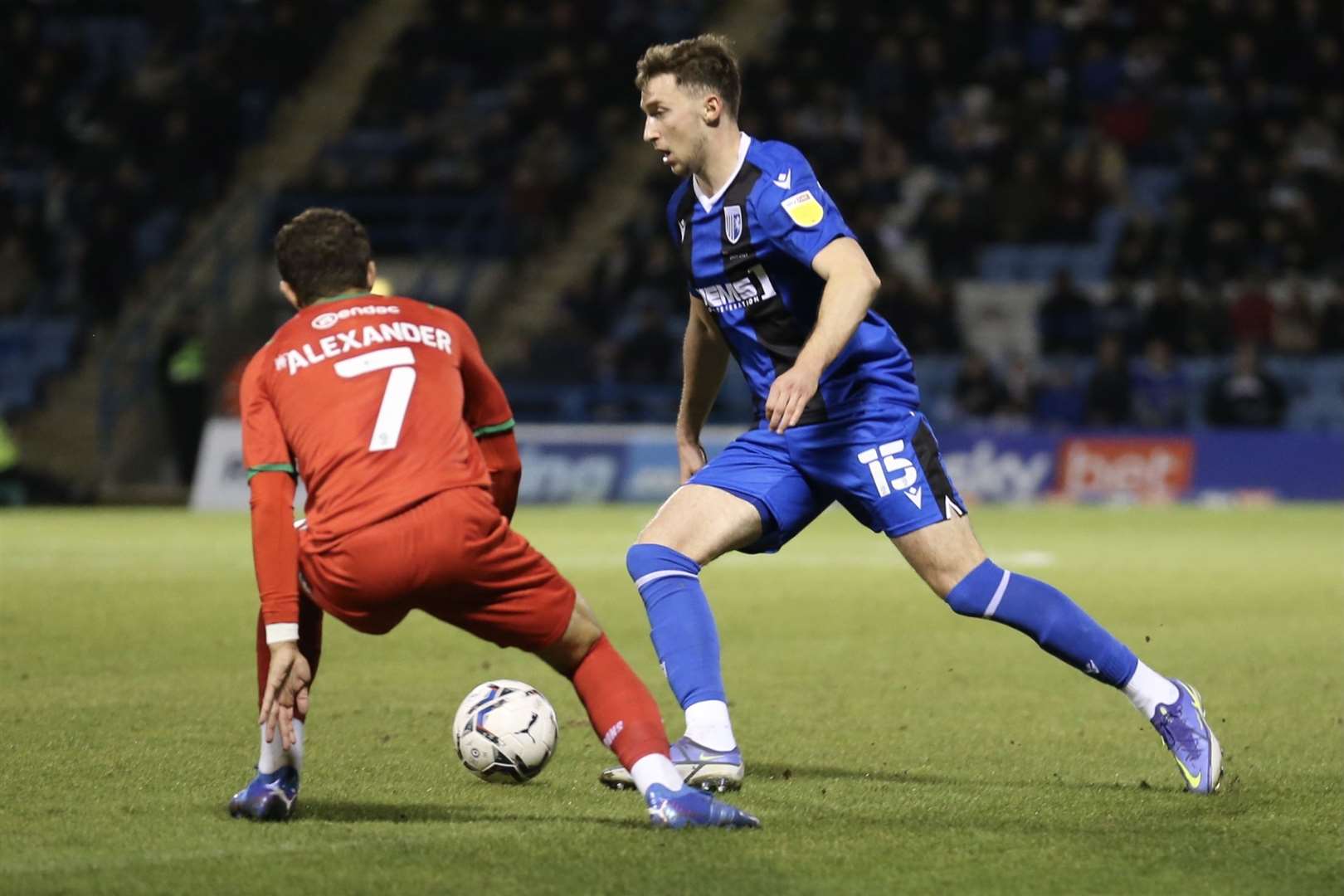 Conor Masterson on the ball for Gillingham Picture: KPI