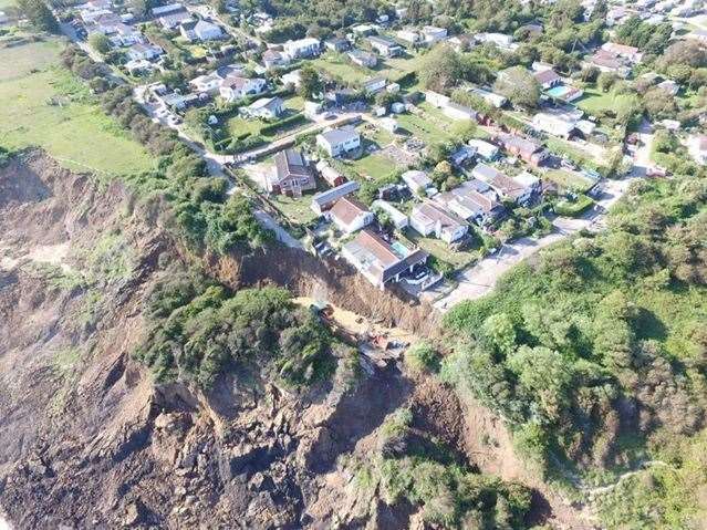 The Sheppey cliff collapse from the air this morning. Picture: RLH media