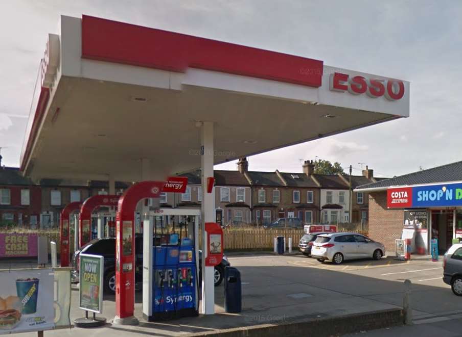 The Esso garage in Greenhithe where the assault took place.