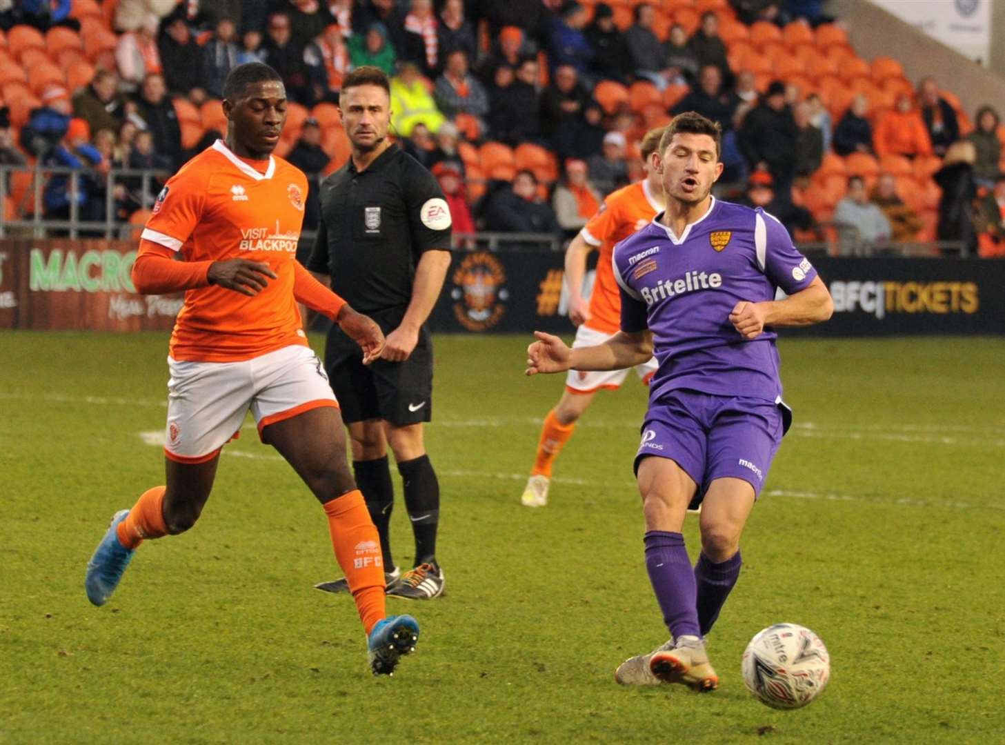 Zihni Temelci made his Maidstone debut in the FA Cup second-round tie at Blackpool Picture: Steve Terrell