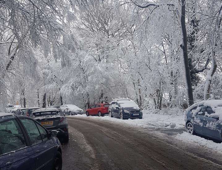 Cars have been abandoned on Walderslade Wood Road. Pic from Paul Burch. (6927494)