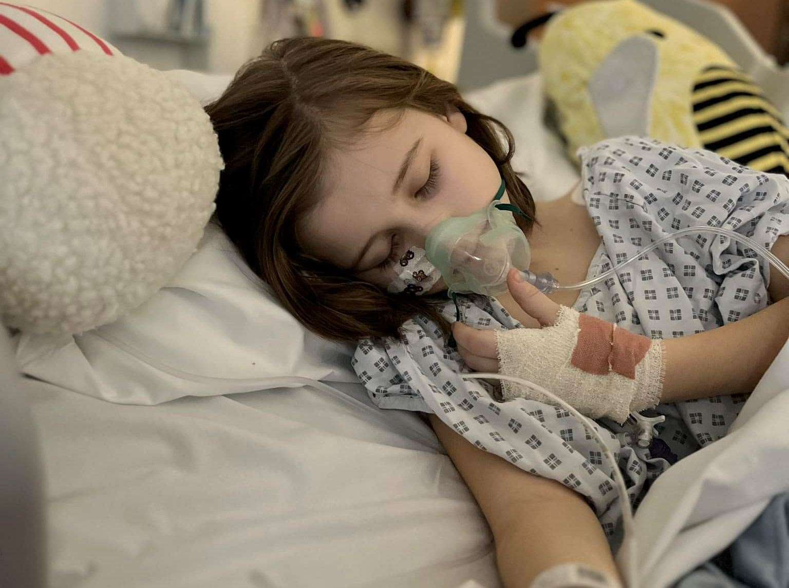 Abbie was admitted to the hospital in January. Picture: Jo Warman