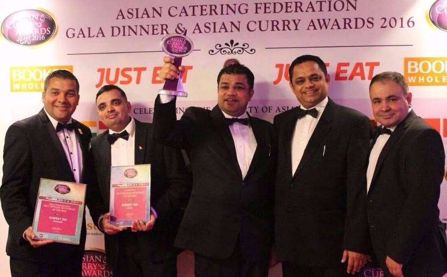 The Everest Inn Ashford team at the Asian Curry Awards 2016