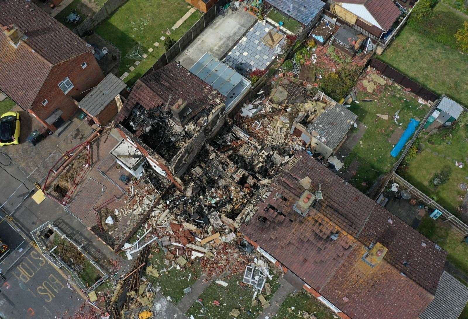 The devastation left after an explosion in Ashford. Picture: UKNiP