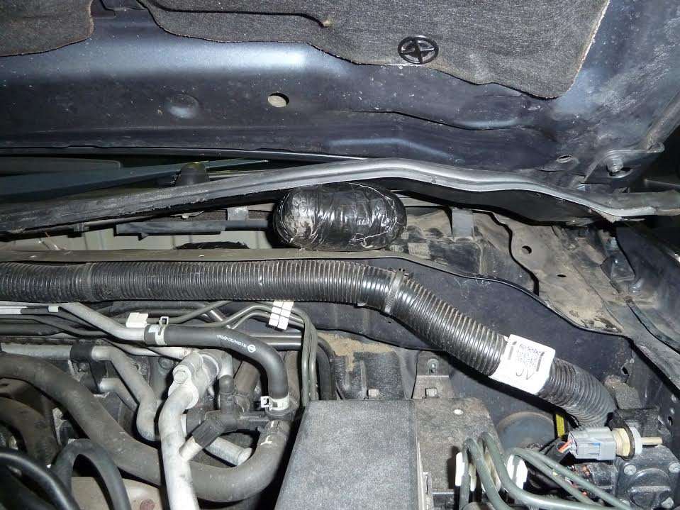 A stash of drugs were found in the engine bay