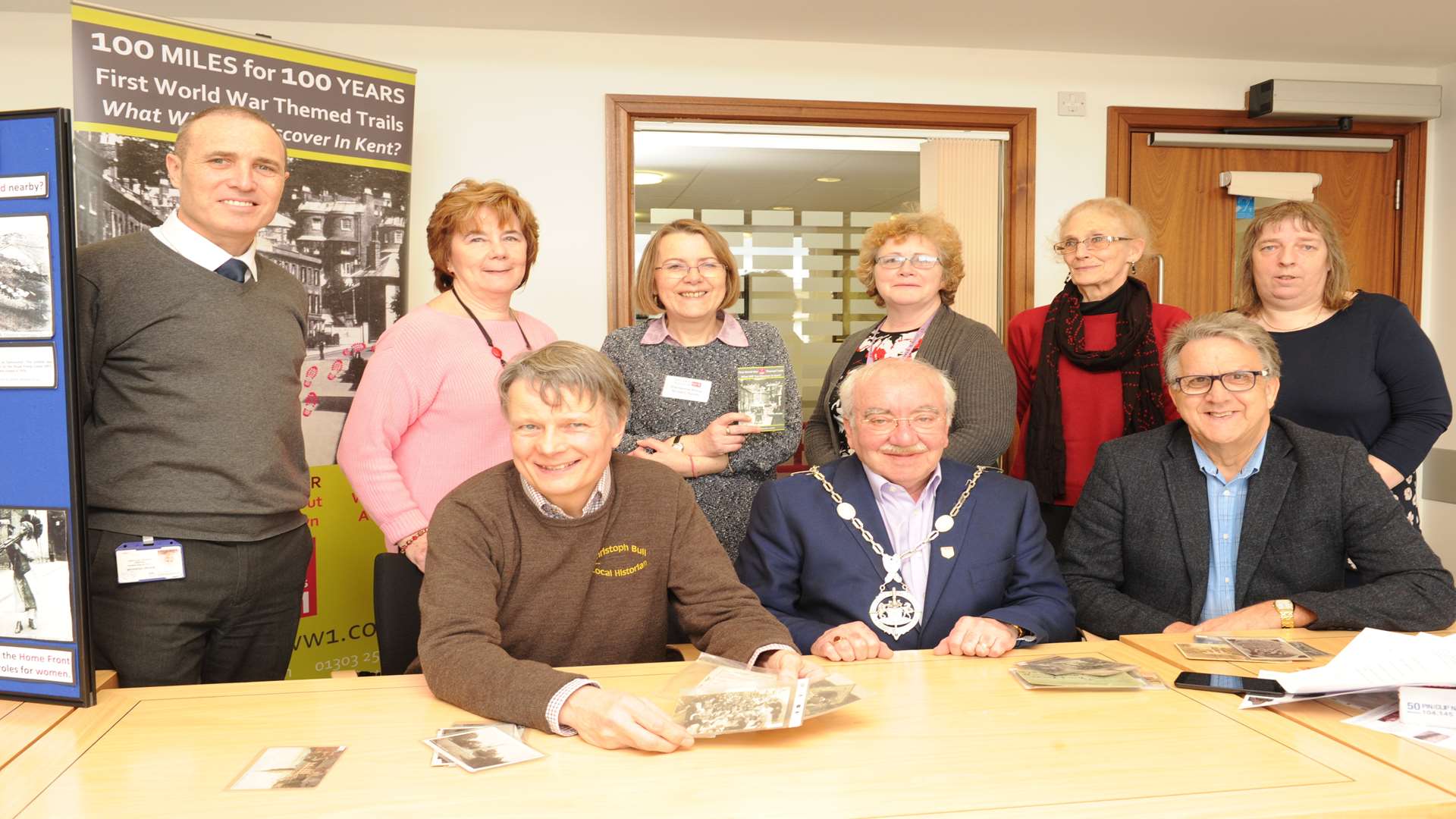 Deputy Mayor Cllr Harold Craske, members of the 100 mile for 100 years project and residents met to share ideas. Picture: Steve Crispe