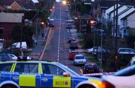 Police cordon off the scene on Saturday. Picture: BARRY CRAYFORD