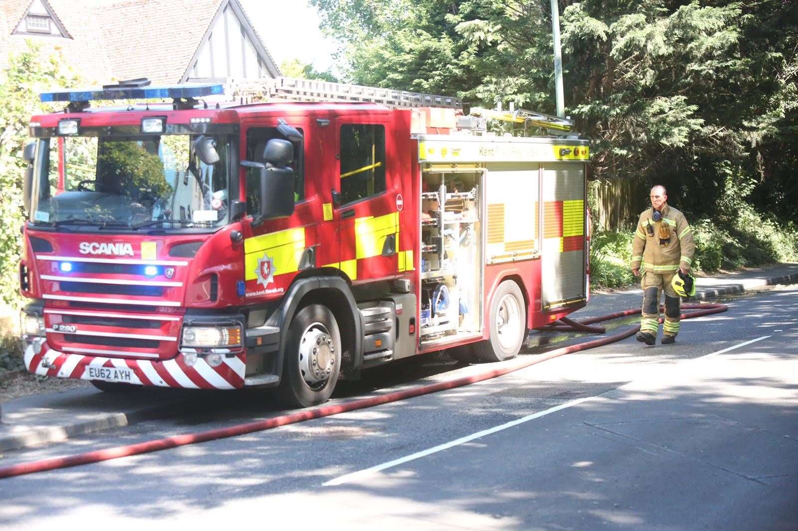 Firefighters have been at the scene of a blaze in Ashford Road, Maidstone. Picture: UKNIP