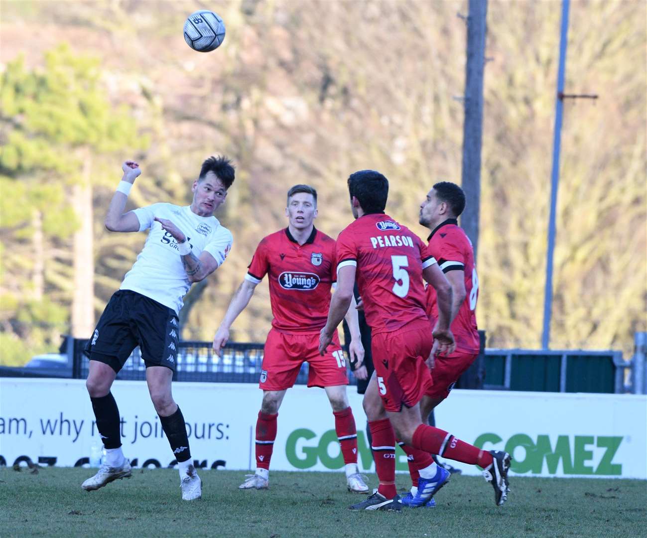 Alfie Pavey, pictured in action against Grimsby, averaged a goal every three games on loan at Dover Picture: Barry Goodwin