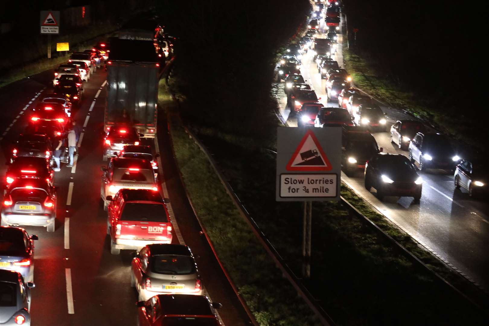 Long queues on the A249 as people tried to get to the event. Picture: UKNiP