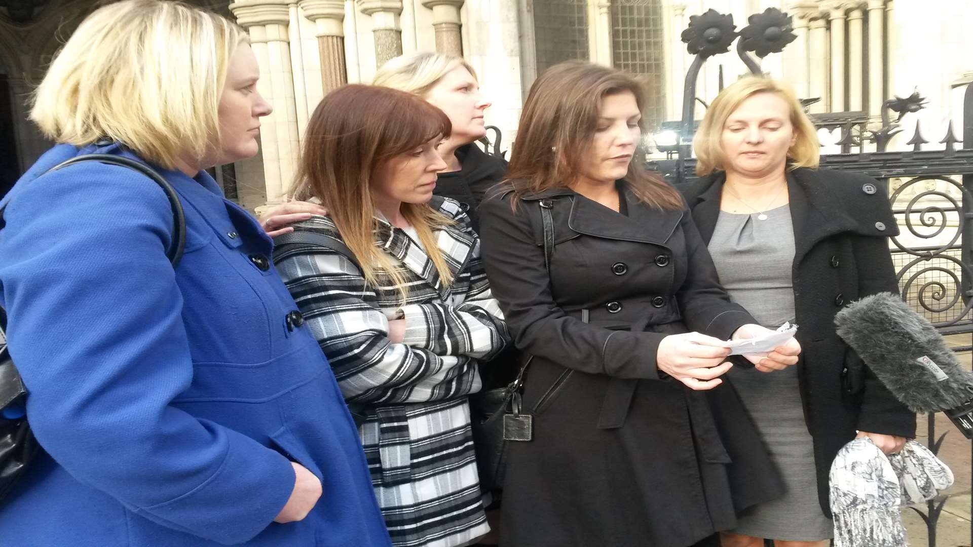 Claire's friends read a statement outside court