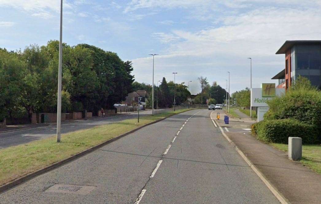 The crash has happened near the Holiday Inn in Chatham. Picture: Google