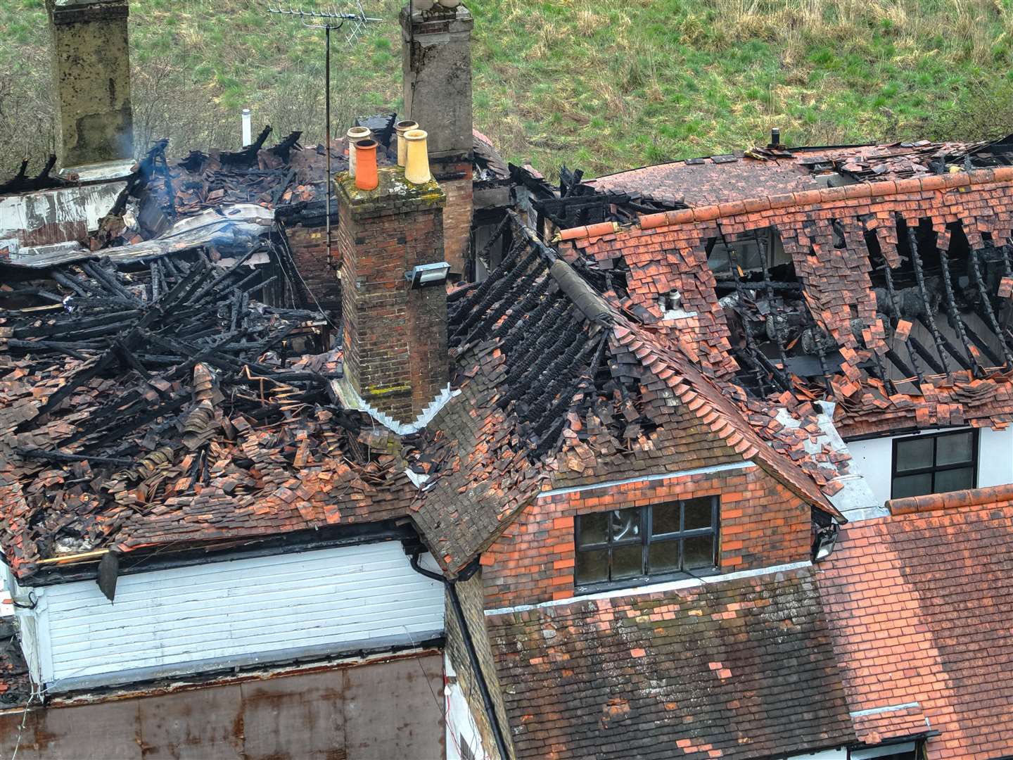 The damage to the former pub following the fire. Picture: UKNIP