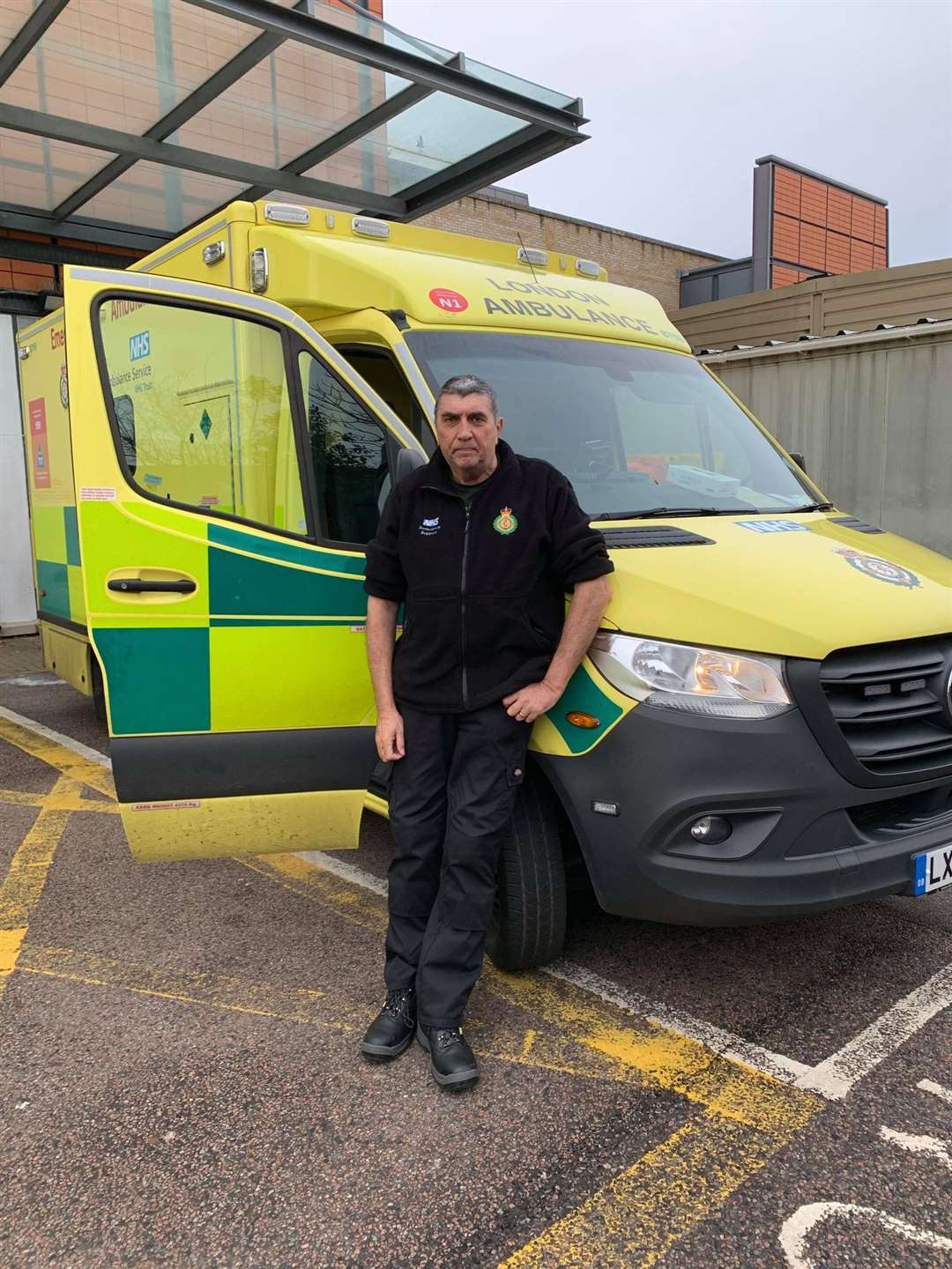 Ex-police driver Melvin Hopper, who runs The Heritage micro pub on Sheppey, is now driving London ambulances to help the stretched service during the coronavirus pandemic