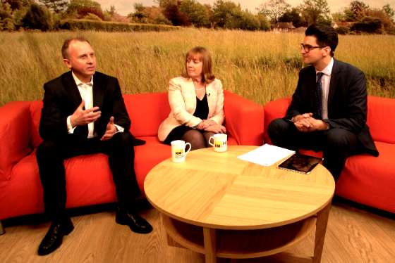Rick Schofield and Jo James joined business editor Chris Price on the Chris & Co sofa