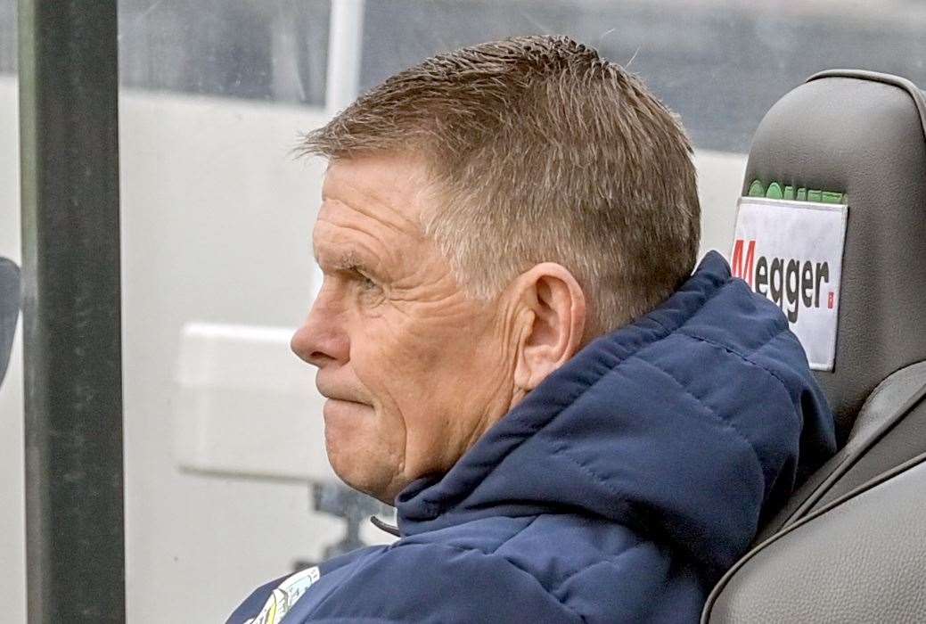 Andy Hessenthaler in the dug-out for his last match as Dover manager as they lost on New Year's Day at home to Dulwich. Picture: Stuart Brock
