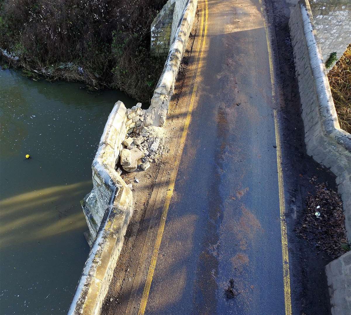 Teston Bridge has been damaged following the crash (Pic: Mike Mahoney) (5991035)