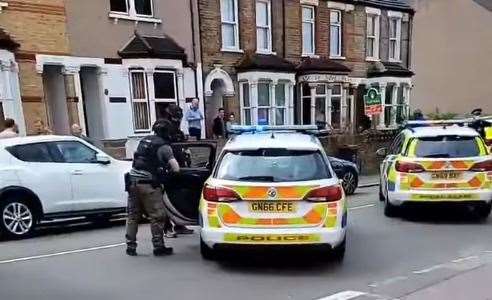Armed police at the scene at the time of the shooting