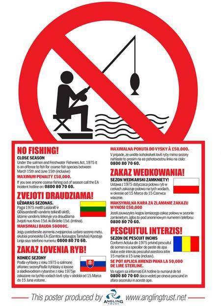 The Angling Trust Fisheries has launched a poster campaign in several languages to target nuisance fisherman