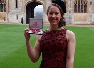 Lizzy Yarnold after accepting her award. Picture: Lizzy Yarnold