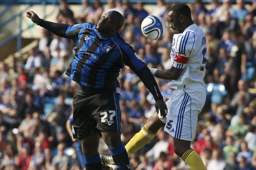 Adebayo Akinfenwa in action during his first spell at Gillingham Picture: Andy Payton
