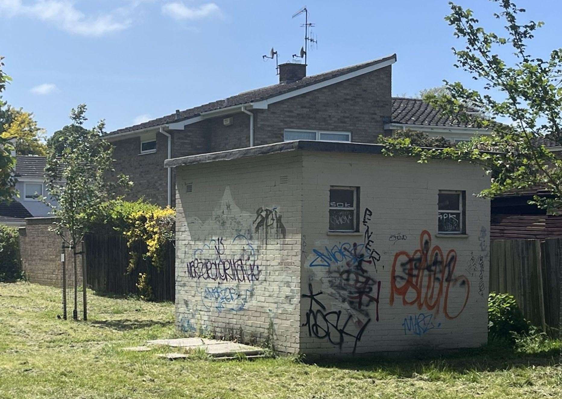 Unsightly vandalism at a Southern Water water pump station next to a riverside nature walk in Faversham has long been the subject of complaints
