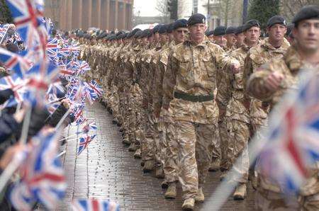A previous military parade through Maidstone