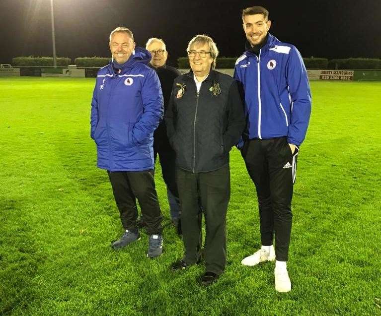 Roy Benton with colleagues at Bearsted FC