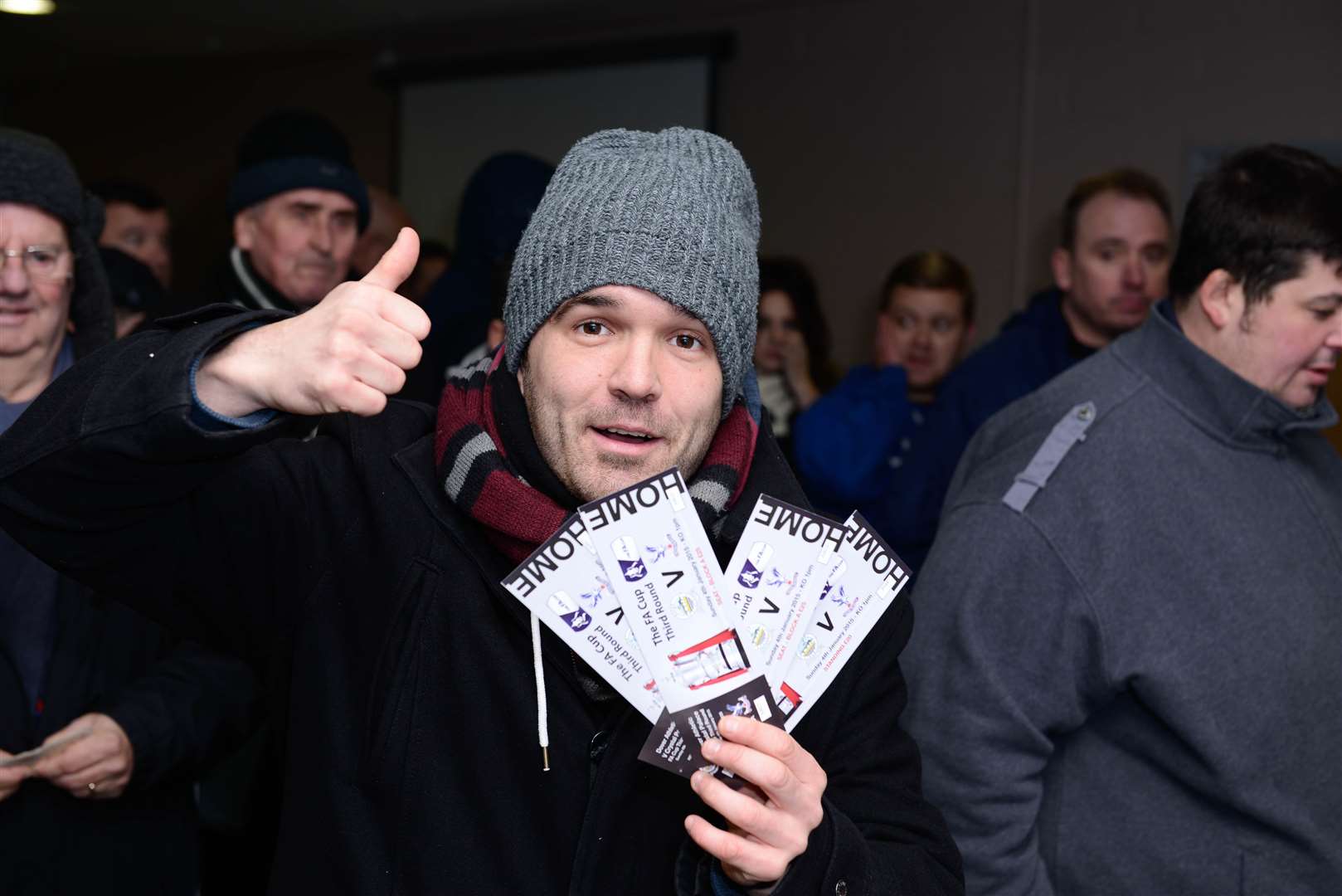 One happy fan with his tickets