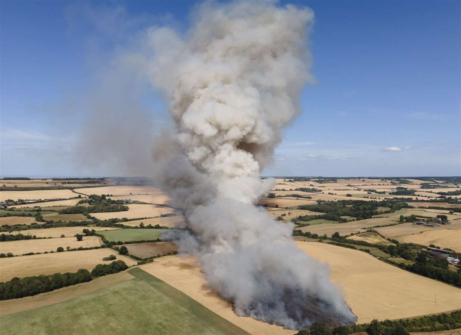 A wildfire ripped through 20 acres of farmland in Lenham Heath. Picture: Nathan Hammonds Photography