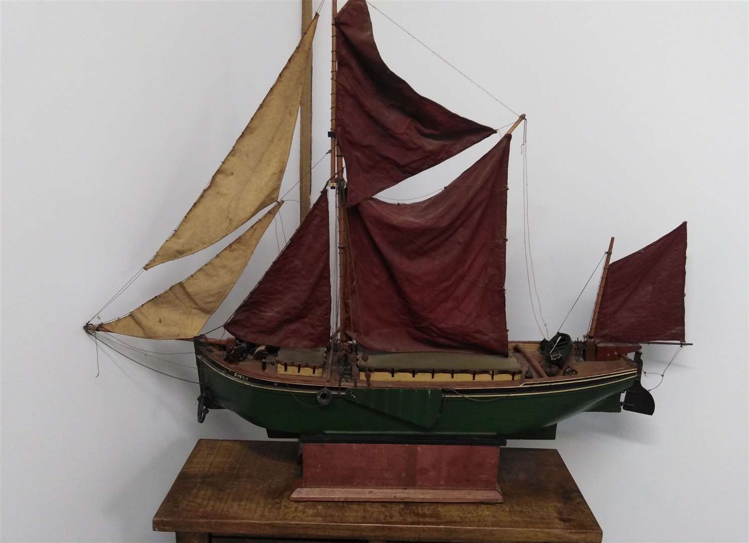 The model Thames sailing barge donated to the Dolphin Sailing Barge Museum