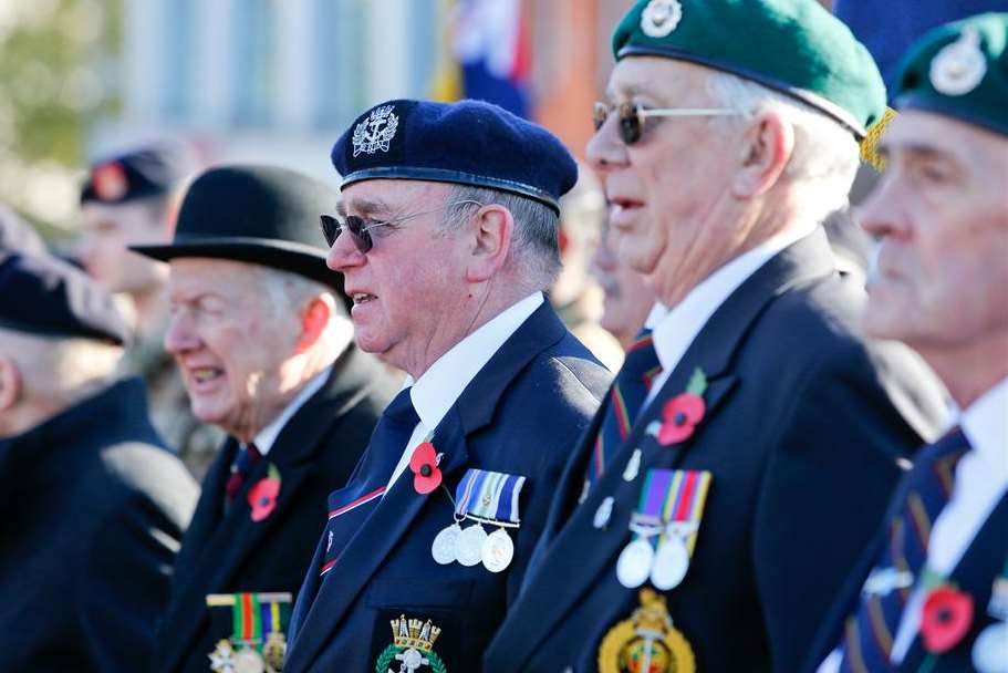 Veterans pay their respects in Maidstone. Picture: Matthew Walker