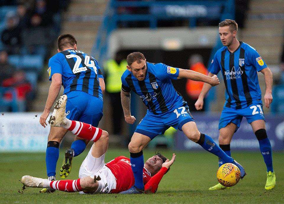 Barry Fuller in the thick of the action Picture: Ady Kerry