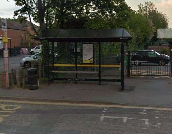 A bus stop in Dunton Green was targeted