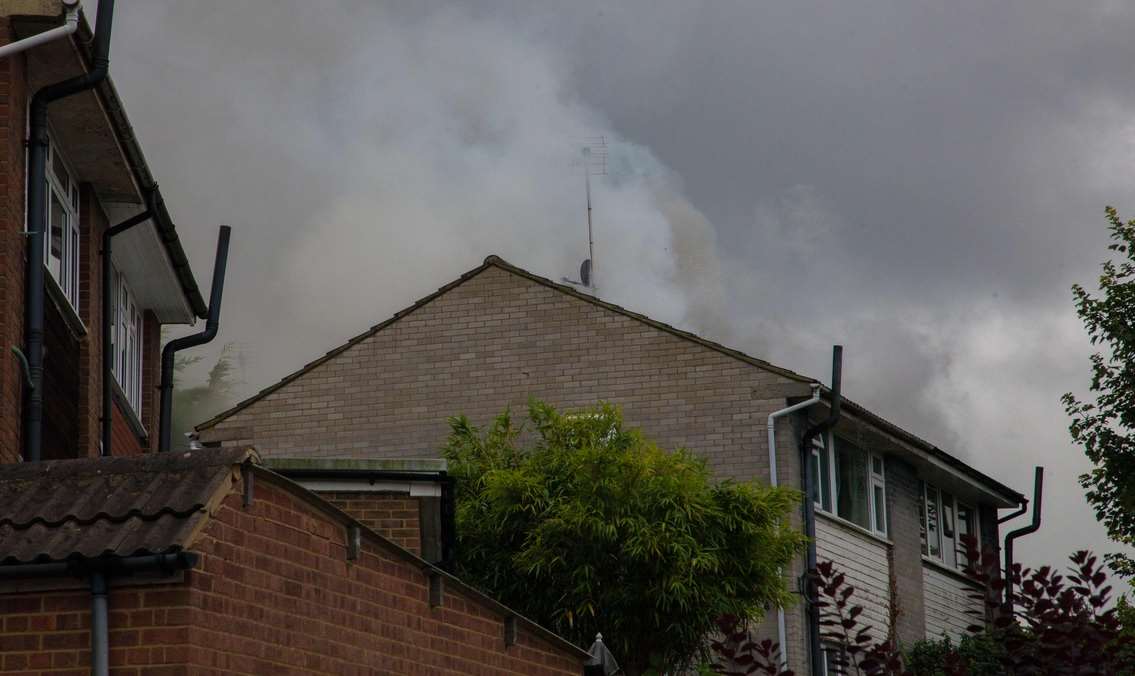 Smoke billows from a house fire in Earl Close, Walderslade [Credit: Chris Pickett]