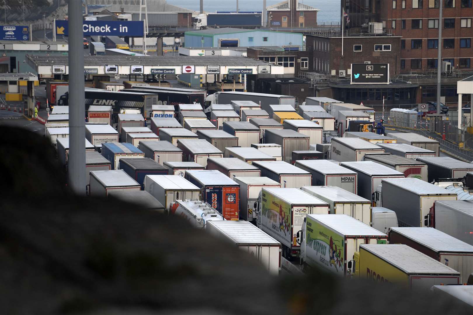 Lorries queue at the Port of Dover as Kent's roads paid a high price. Picture: Barry Goodwin