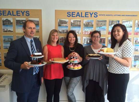 The team at Sealeys in Clive Road, Gravesend, with their homemade cakes