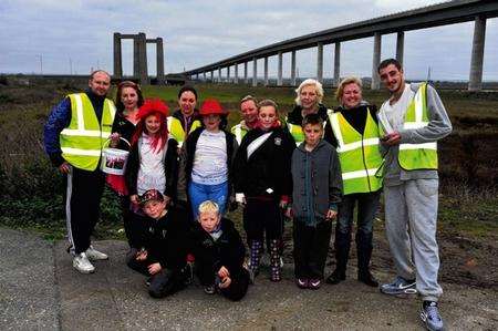 Charity walkers for the Oliver Smith Appeal at the Sheppey Crossing