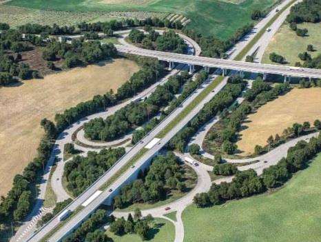 Artist's impression of the new £100 million flyover at Stockbury Roundabout at the junction with the M2 and A249