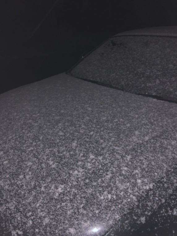 Snow was seen falling in Canterbury village Bridge. Picture: Jo Allchurch