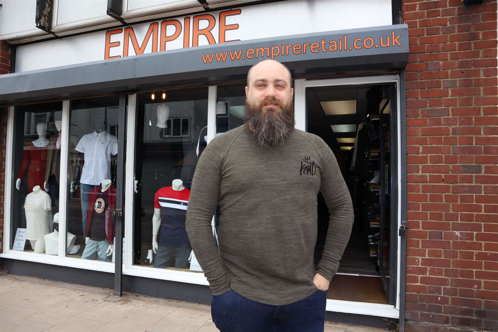 Stuart Kay manager of Empire menswear shop is welcoming customers back to Sheerness high street