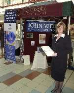 Lorraine Harris from John Weir Funeral Directors at the stand in Hempstead Valley Shopping Centre. Picture: BARRY CRAYFORD