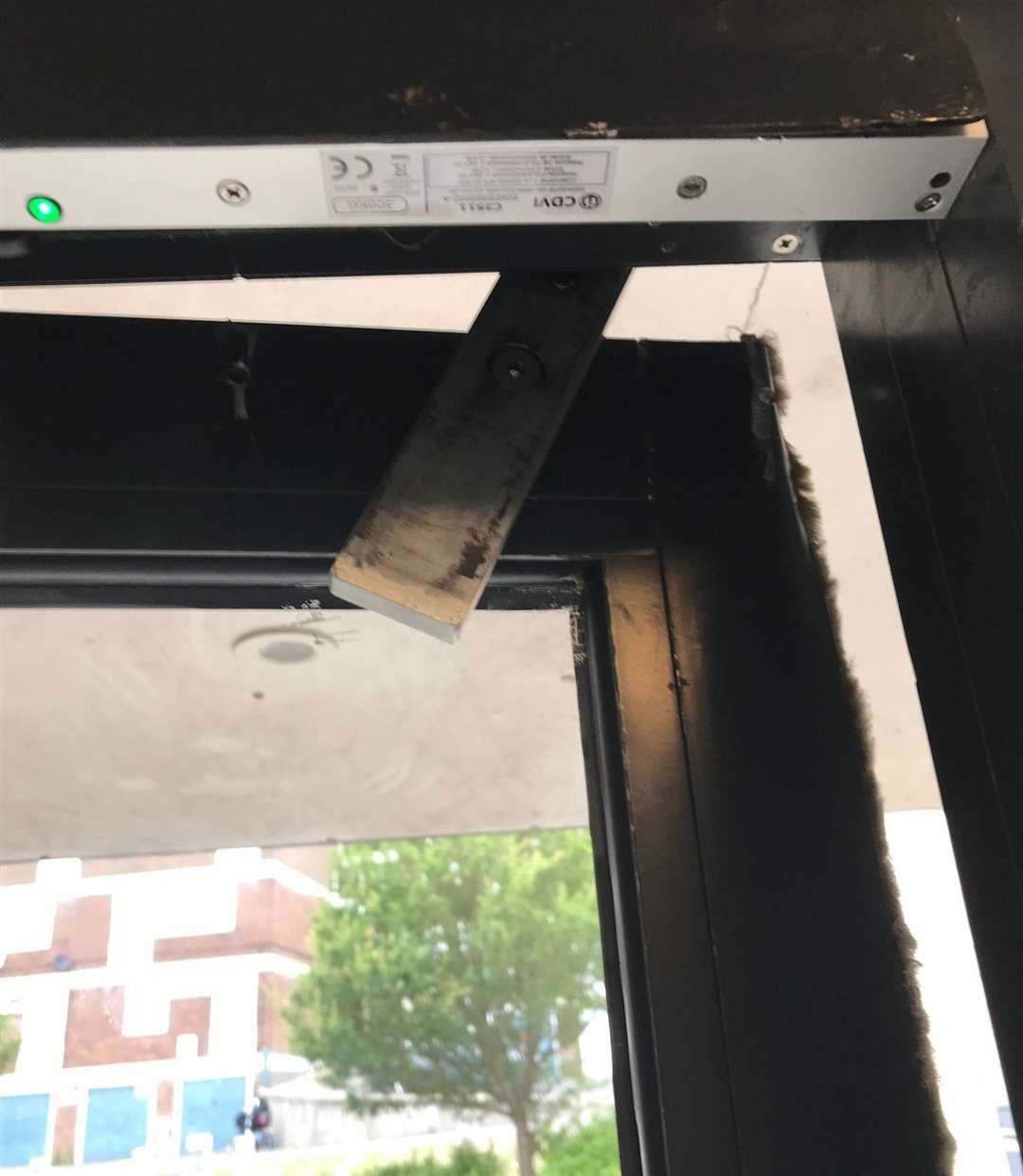 A broken door at the housing association flat