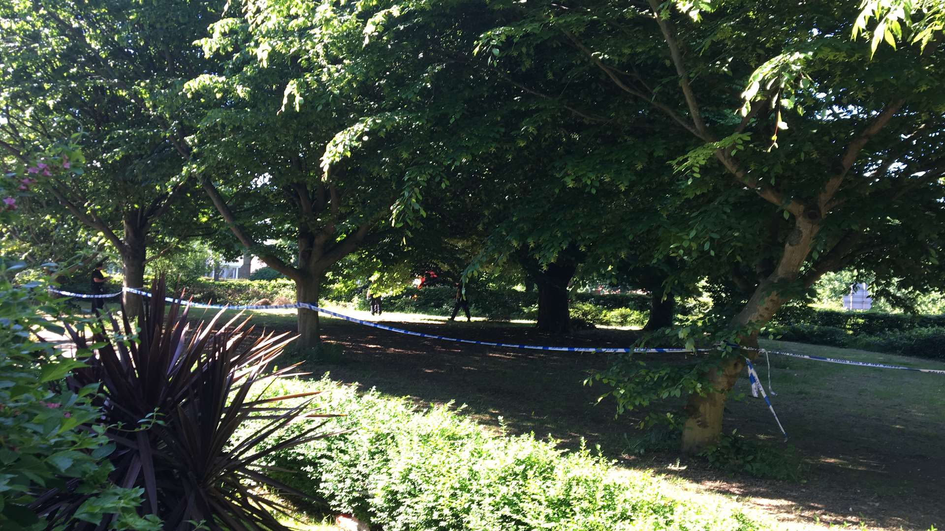 Police have taped off this area at Plumpton Walk