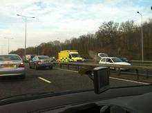 The scene of the accident on the M20 on Saturday