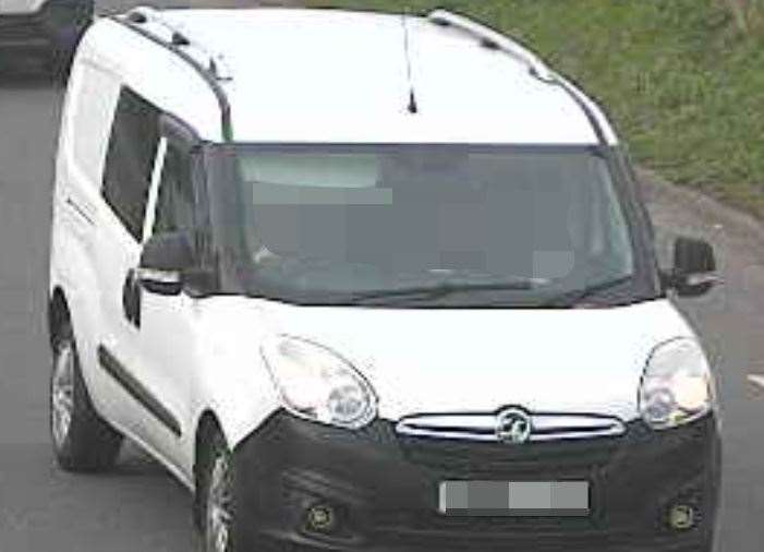 The Vauxhall Combo van which is believed to be involved in the incident in Robin Hood Lane, Walderslade. Picture: Kent Police