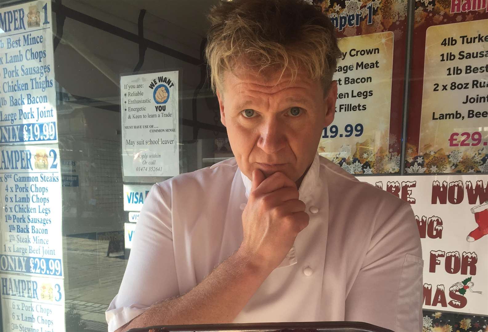 Martin Jordan, a Gordan Ramsay lookalike from Gravesend, was at the 40 year celebrations of a local butchers. (4625355)